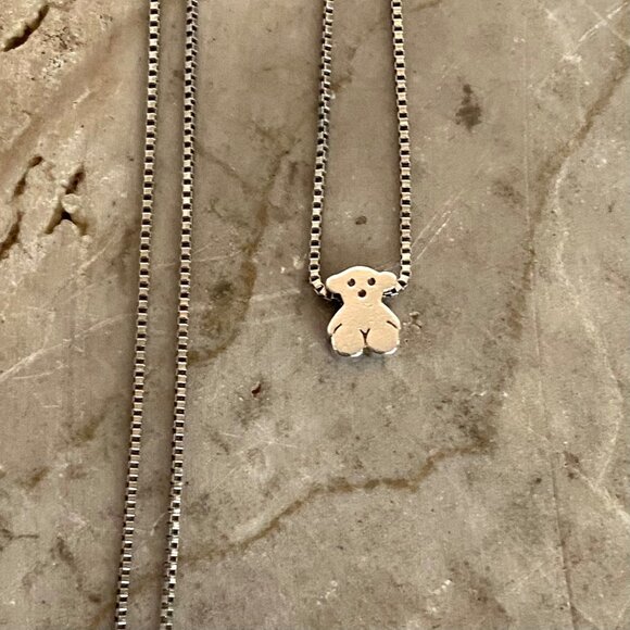 Signed TOUS Iconic Bear Sterling Silver 925 Sweet Dolls Bear Pendant Necklace - Picture 11 of 16